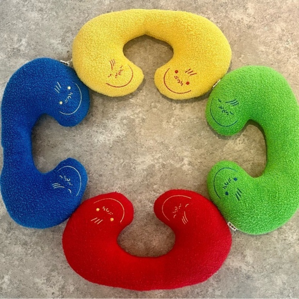 Colorful Children’s Smiley Face Neck Pillows Set of 4